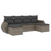 vidaXL 6 pcs conjunto sof&aacute;s de jardim com almofad&otilde;es vime cinzento
