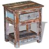 vidaXL Mesa de apoio c/ 1 gaveta madeira reciclada s&oacute;lida 43x33x51 cm