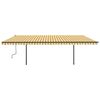 vidaXL Toldo retr&aacute;til autom&aacute;tico com postes 6x3 m amarelo e branco