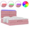 vidaXL Estrutura de cama otomana com colch&otilde;es 180x200 cm veludo rosa