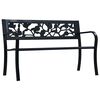 vidaXL Banco jardim 125 cm a&ccedil;o preto