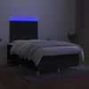 vidaXL Cama box spring c/ colch&atilde;o e LED 120x200 cm tecido preto
