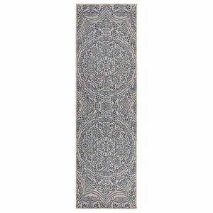 vidaXL Tapete de tecido plano para exterior 80x250 cm padr&atilde;o azul