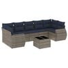 vidaXL Conjunto de sof&aacute; de jardim com 8 pe&ccedil;as e almofadas em rattan sint&eacute;tico cinza