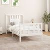 vidaXL Estrutura de cama com cabeceira 100x200 cm pinho maci&ccedil;o branco