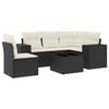 vidaXL 6 pcs conjunto sof&aacute;s de jardim c/ almofad&otilde;es vime PE preto