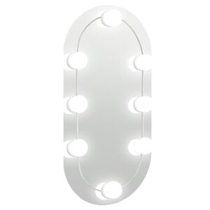 vidaXL Espelho com luzes LED 40x20 cm vidro oval