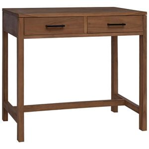 vidaXL Mesa com Gavetas Natural Madeira de Teca S&oacute;lida 80 x 50 x 75 cm