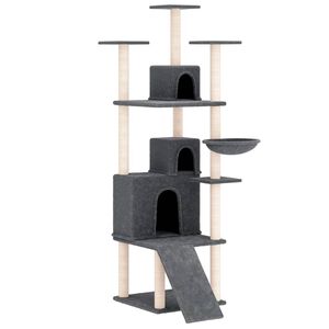 vidaXL &Aacute;rvore p/ gatos c/ postes arranhadores sisal 175cm cinza-escuro