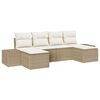 vidaXL Conjunto de Sof&aacute; de Jardim 4 unid. Bege e Creme vime PE