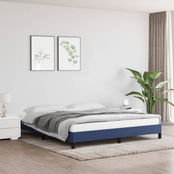 vidaXL Estrutura de cama sem colch&atilde;o 180x200 cm tecido azul