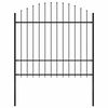vidaXL Cerca de jardim Woerden com ponta em forma de lan&ccedil;a, em a&ccedil;o, 170x175 cm, preto