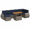 vidaXL 8 pcs conjunto sof&aacute;s de jardim c/ almofad&otilde;es vime PE cinzento