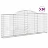 vidaXL Cestos gabi&atilde;o arqueados 20 pcs 300x30x120/140 ferro galvanizado
