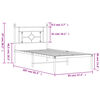 vidaXL Estrutura de cama com cabeceira 90x200 cm metal preto