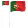 vidaXL Bandeira de Portugal e mastro 5,5 m alum&iacute;nio