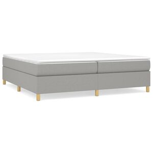 vidaXL Estrutura de cama com molas 200x200 cm tecido cinzento-claro