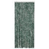 vidaXL Cortina anti-insetos 90x220 cm chenille verde e branco