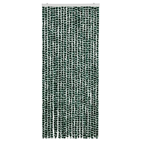 vidaXL Cortina anti-insetos 90x220 cm chenille verde e branco