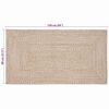 vidaXL Tapetes de &aacute;rea Retangular Natural e Branco 80 x 150 cm