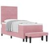 vidaXL Cama Box com cabeceira Rosa 200 x 80 cm Veludo