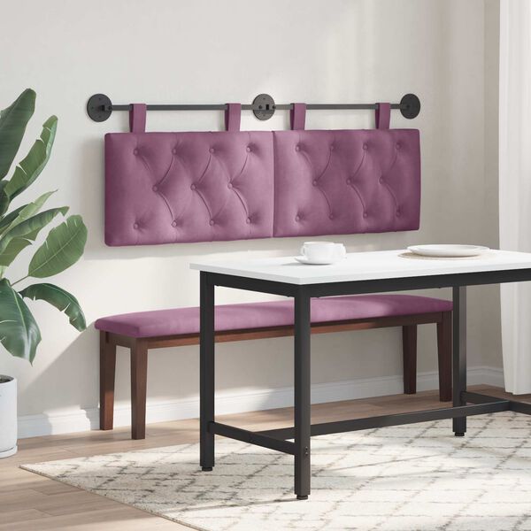 vidaXL Cabeceira Suspensa Roxo 150 x 55 x 7 cm Veludo