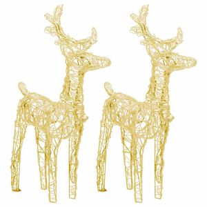 vidaXL Renas de Natal 2 pcs 80 luzes LED acr&iacute;lico branco quente
