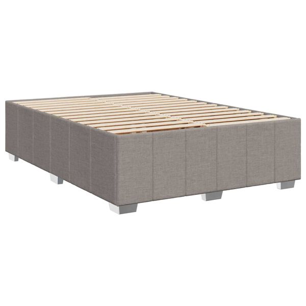 vidaXL Cama sem colch&atilde;o 140x190 cm tecido castanho-acinzentado