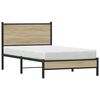 vidaXL Estrutura de cama sem colchão 100x200 cm metal carvalho sonoma