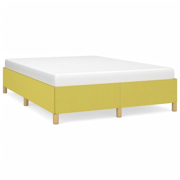 vidaXL Estrutura de cama sem colch&atilde;o 140x190 cm tecido verde