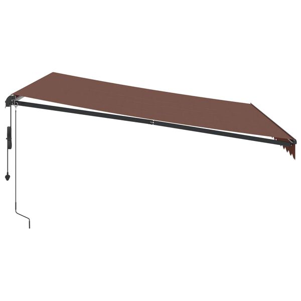 vidaXL Toldo retr&aacute;til autom&aacute;tico 400x350 cm castanho