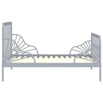 vidaXL Estrutura de cama extensível em metal cinzento 80x130/200 cm