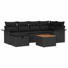 vidaXL Conjunto de Sof&aacute; de Jardim 7 unid. Preto Rattan Sint&eacute;tico