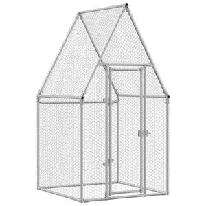 vidaXL Galinheiro 100x100x190 cm a&ccedil;o galvanizado prateado