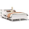 vidaXL Cama com estante sem colchão 150x200 cm pinho maciço branco