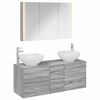 vidaXL Conjunto de M&oacute;veis para Banheiro 4 unid. Sonoma cinzento