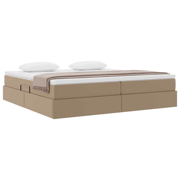 vidaXL Cama com arruma&ccedil;&atilde;o e colch&atilde;o Cappuccino 200 x 200 cm