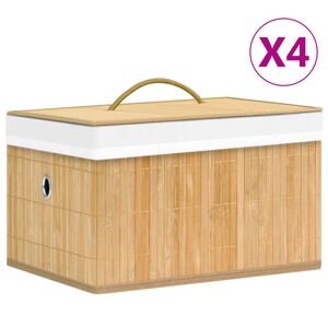 vidaXL Caixas de arruma&ccedil;&atilde;o 4 pcs bambu