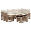 vidaXL Conjunto de Sof&aacute; de Jardim 7 unid. Bege e Branco Creme vime PE