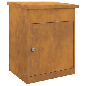 vidaXL Caixa para entrega de pacotes com porta Ferro Enferrujado