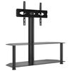 vidaXL Suporte de canto para TV 32-70 polegadas c/ 2 prateleiras preto