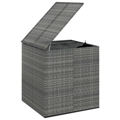vidaXL Caixa para almofadões de jardim 100x97,5x104cm vime PE cinzento