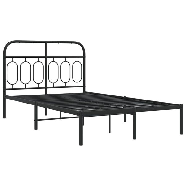 vidaXL Estrutura de cama com cabeceira 120x200 cm metal preto