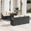 vidaXL Conjunto de Sof&aacute; de Jardim 7 pcs Preto Rattan Sint&eacute;tico