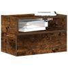 vidaXL Mesa de cabeceira de parede 45x26x28,5 cm carvalho fumado
