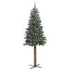 vidaXL &Aacute;rvore de Natal Slim com 300 LEDs com suporte Verde 210 cm