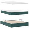vidaXL Cama com Armazenamento Verde Escuro 140 x 200 cm Veludo