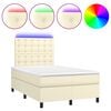 vidaXL Cama box spring c/ colch&atilde;o/LED 120x200cm couro artificial creme