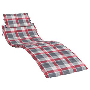 vidaXL Almofad&atilde;o p/ espregui&ccedil;adeira tecido oxford xadrez vermelho