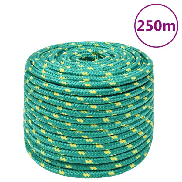 vidaXL Corda de barco 12 mm 250 m polipropileno verde